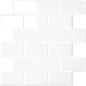 Azulejos blancos de metro STICKGOO de 10 hojas pelados y fríos con lechada  - Imagen 1 de 7