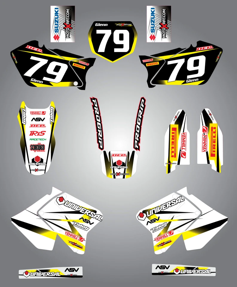 Kit gráfico personalizado completo - STORM - SUZUKI RM 125- 2004/2012 - Imagem 1 de 1