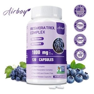 120pcs Resveratrol Complex - Antioxidant, Anti-Aging, Cardiovascular Health - Picture 1 of 11