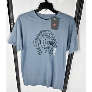 T-shirt uomo Levi Strauss stampa grafica manica corta vestibilità rilassata blu taglia XXL - Foto 1 di 3