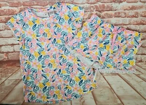 BNWT Youth Girls Sz 10 Target Brand  Pink Floral Knit Summer PJ Pyjamas Set  - Picture 1 of 2