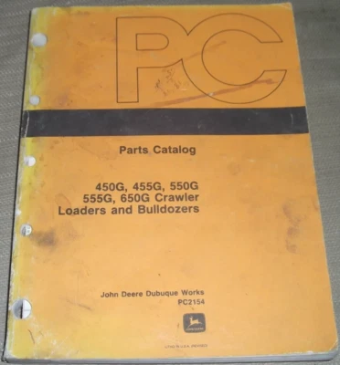 JOHN DEERE 450G 455G 550G 555G 650G TRACTOR CARGADOR TOPADORA PIEZAS MANUAL PC2154 OEM Foto 1 de 4