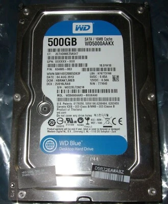 Hard Disk IL Western Digital Blue WD5000AAKX 500GB 7200RPM SATA 6GB/s 16MB Cache - Immagine 1 di 2