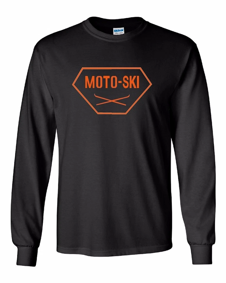 Camiseta MOTO SKI Vintage Moto de Nieve Manga Larga NEGRA ELIGE DISEÑO COLOR Foto 1 de 1