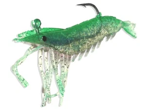 Almost Alive Lures Artificial Shrimp Bait Lures Green/Pink w/ Hook 10 Pack - Picture 1 of 1