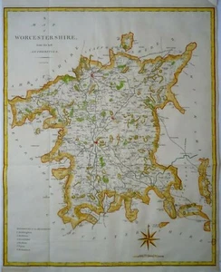 Antique Map of Worcestershire by John Cary 1789 - Picture 1 of 6