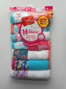 Hanes 14-pack Assorted Cotton Bikini Panties Girls Size 6 - Picture 1 of 3