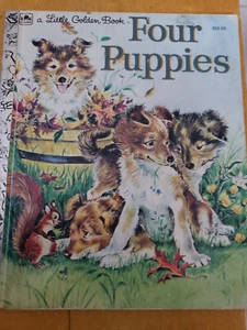 Four Puppies Little Golden Book - Foto 1 di 3