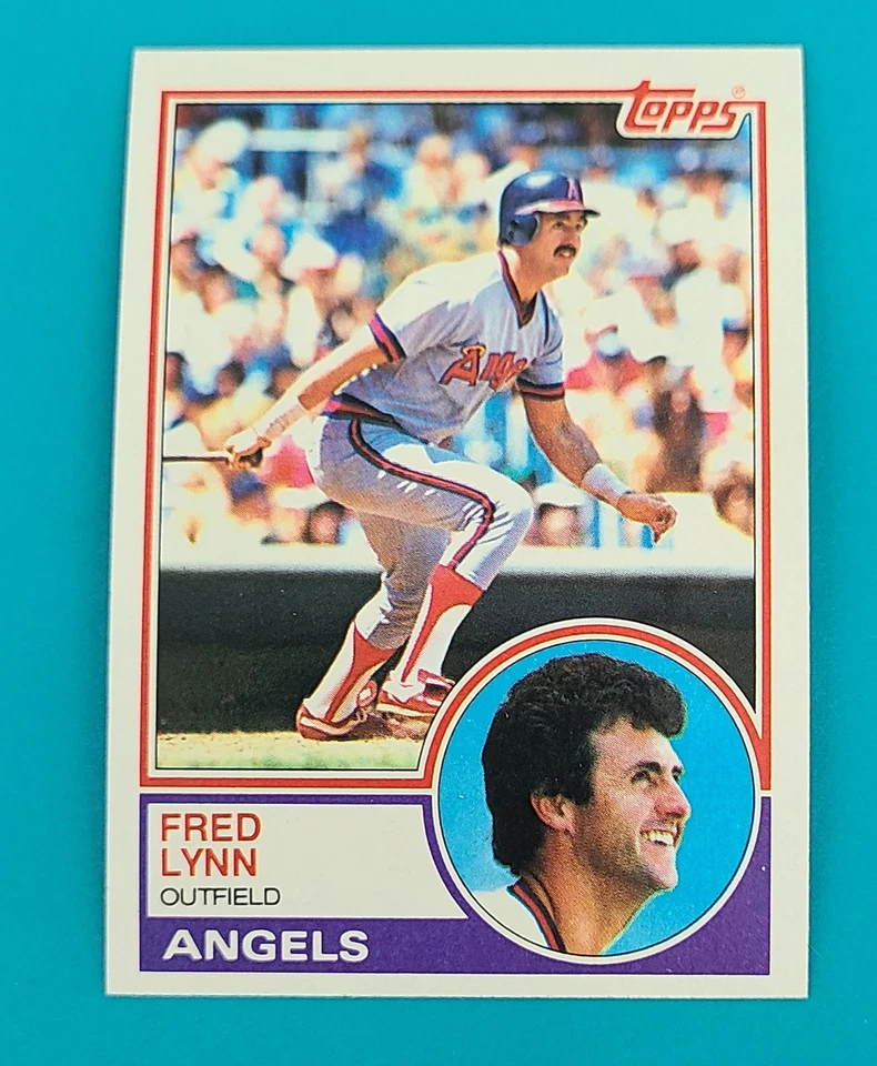 1983 Topps #520 Fred Lynn California Angels BASEBALL Card J9 - Image 1 of 2