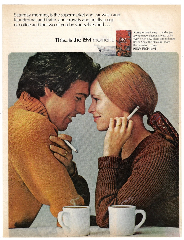 Anuncio impreso de cigarrillos L M anuncio vintage publicidad fumar tabaco publicidad 1970 Foto 1 de 1