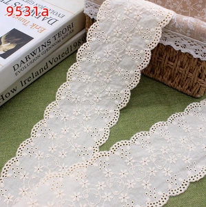 15yards Spitze Borte Baumwolle Spitzeborte Festonspitze Bordüre Band weiß 8CM - Bild 1 von 1