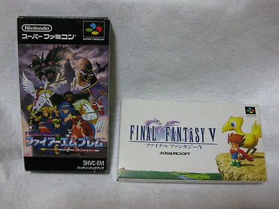 Lot 2 Final Fantasy V 5 & Fire Emblem monsho no nazo Super Famicom SNES Boxed - Image 1 of 2