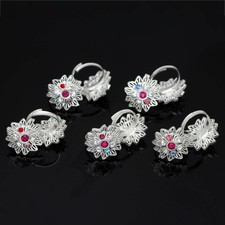 Fashion Indian Multi Color Rhinestone Assorted Color Toe Ring Combo Of 5 Pairs