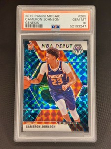 Cameron Johnson RC 2019-20 Mosaic #265 NBA Debut Rookie GENESIS Prizm PSA 10 GEM