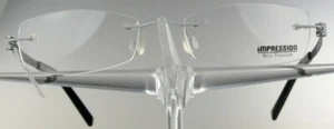 IMPRESSION 20505 Brille Brillengestell Weiß Randlos Titan Damen Herren NEU - Bild 1 von 3