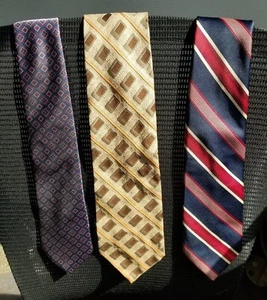 Set of 3 Vintage Men's Wide Ties: Marquis, Brittania, Ketch Imported Polyester - Picture 1 of 5