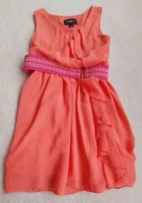 Girl Ruffle 分层无袖夏季连衣裙 10 码中号 — 第 1/4 张图片