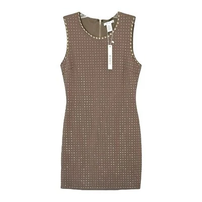 Mini Vestido Esley Bodycon Talla M Nuevo con Etiquetas Dorado Tachonado Sin Mangas Fiesta Rocker Foto 1 de 4