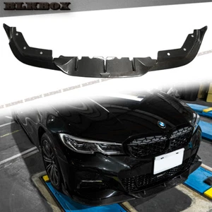 FOR 2019UP BMW G20 G21 K STYLE CARBON FIBER 3 PIECE SET OF FRONT ADD ON LIP - Picture 1 of 4