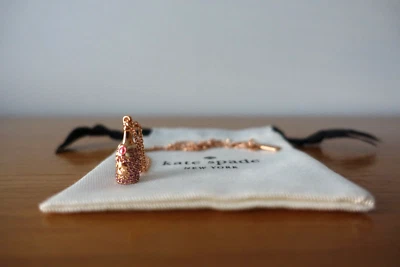 MINI COLLAR COLGANTE KATE SPADE CHAPADO EN ORO ROSA/ROSA CHAMPAGNE 12K. NUEVO Foto 1 de 4