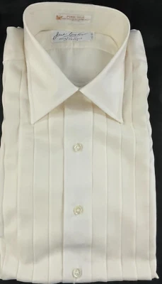 Jack Taylor Beverly Hills Off White LS 100% Silk Men's Tuxedo Shirt 15.5-35 NWT - Image 1 of 4