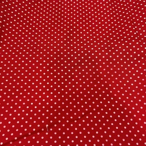 Red & White Polka Dot Cotton Quilting Fabric Crafts 25" X 44" - Picture 1 of 5