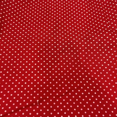 Red & White Polka Dot Cotton Quilting Fabric Crafts 25" X 44" - Image 1 of 4