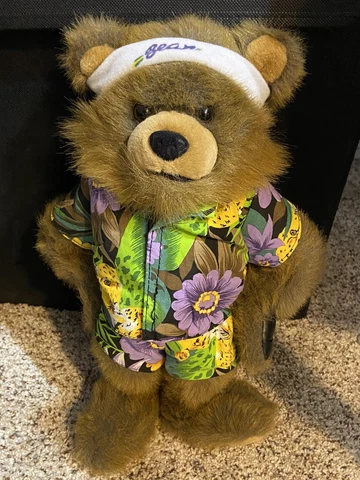 UTAH JAZZ NBA Basketball 15" Mascot Plush Stuffed Bear w/Hawaiian Outfit Cover