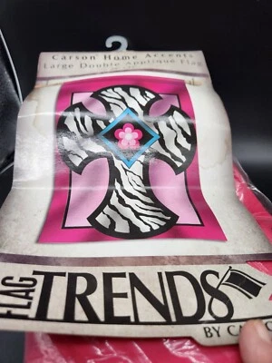 Bandera de Jardín con Soporte Carson Cebra Cruz Aplique Religioso Decorativo 29" x 42" Foto 1 de 3