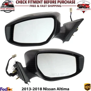 Power Mirror Heated With Signal Light Primed LH+RH For 2013-2018 Nissan Altima - Picture 1 of 13