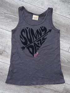 O'Neill Heart Shape Sunny Daze Grey Graphic Sleeveless Tank Top Girls Size M - Picture 1 of 3