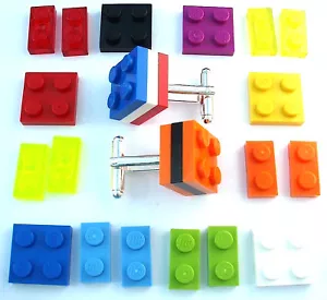 3 Tier Plate Cufflinks handmade with LEGO bricks wedding fathers day gift favour - Picture 1 of 1