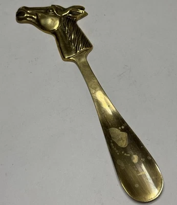 VTG Fritz Brass Horse Head Shoe Horn 11" Rare - Image 1 of 4