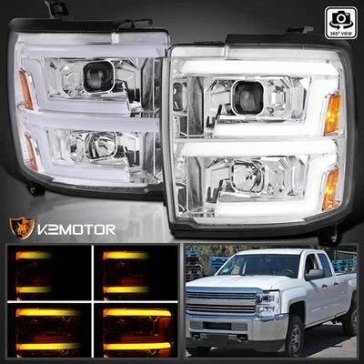 Fit 2015-2019 Silverado 2500HD 3500HD Sequential LED Signal Projector Headlights Foto 1 de 4