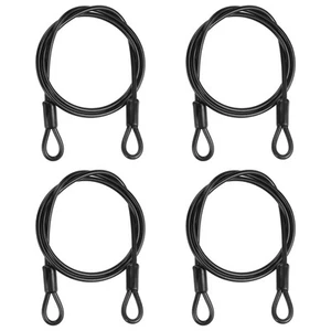 4Pcs 3 ft x 3/16"(5mm) Security Cable Braided Stainless Steel Coated Black - Picture 1 of 7