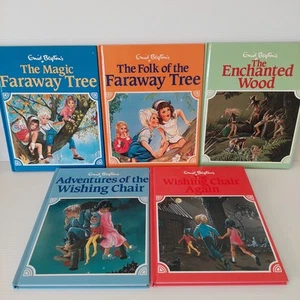 5 x Enid Blyton Vtg Illustrated HC Faraway Tree Wishing Chair Enchanted Wood - Picture 1 of 24