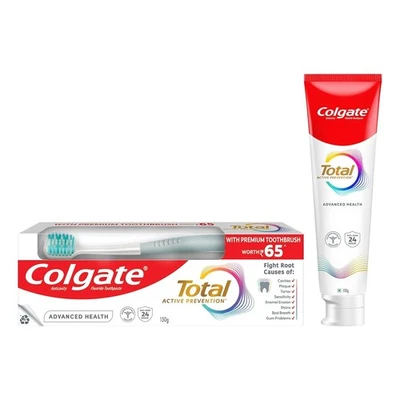 2x Colgate Total 150 Grams Advanced Health Antibacterial Toothpaste - Image 1 of 3