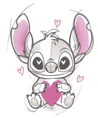 JUEGO DE TOALLAS DE MANO DE BAÑO BLANCO DISNEY STITCH LOVE PERSONALIZADO PERSONALIZADO Foto 1 de 2