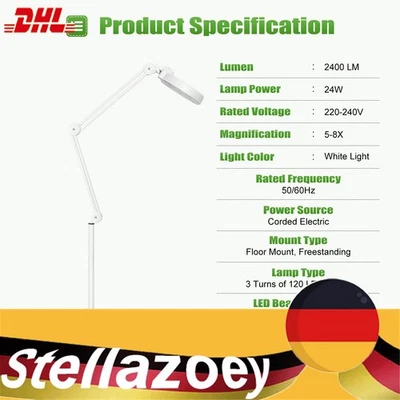 8X Dioptrien LED Lupenleuchte Lupenlampe Kaltlicht Kosmetik Lupe mit Stativ Neu - Bild 1 von 4
