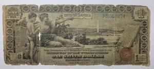 1896 $1 Educational Silver Certificate Large Size Circulated Scarce Type *K617 - Picture 1 of 2