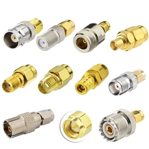 SMA Connector Kit SMA Male to UHF N-Type TNC BNC MCX SMB for Extender Pack of 10 - Picture 1 of 14