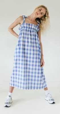 A Bronze Age Clementine Gingham Muumuu Dress, L/XL, BNWT Ganni - Image 1 of 4