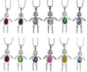 Sterlingsilber Halskette,Junge Cz Anhänger / Charm & 18 " Italienische Perle - Bild 1 von 13