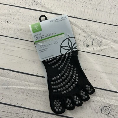 NEW Gaiam Grippy Yoga Finger Socks Medium/Large Black Unisex - Image 1 of 3