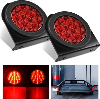 Luz trasera redonda para remolque Nilight de 4 pulgadas 2 piezas luces rojas para remolque de freno de parada Foto 1 de 4