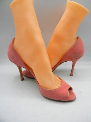 JIMMY CHOO Logan Coral Nubuck d'Orsay Open Toe Pump Heels Size 36 - Image 1 of 4