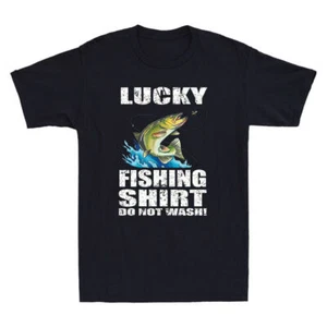 Lucky Fishing Shirt Do Not Wash lustig Fischer Geschenk Vintage Herren T-Shirt schwarz - Bild 1 von 8