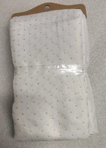 180cm White Glitter X Large Shower Curtain Waterproof Poly Fabric Bathroom Hook - Picture 1 of 3