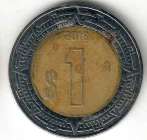 Mexico - 2018Mo - $1 Peso - Bimetallic - #14712 - Picture 1 of 2