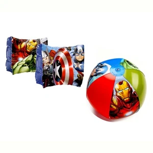 Marvel Avengers Kids Boys Swim Arm Floats Armbands+ Pool Beach Ball Toy Floaties - Picture 1 of 5